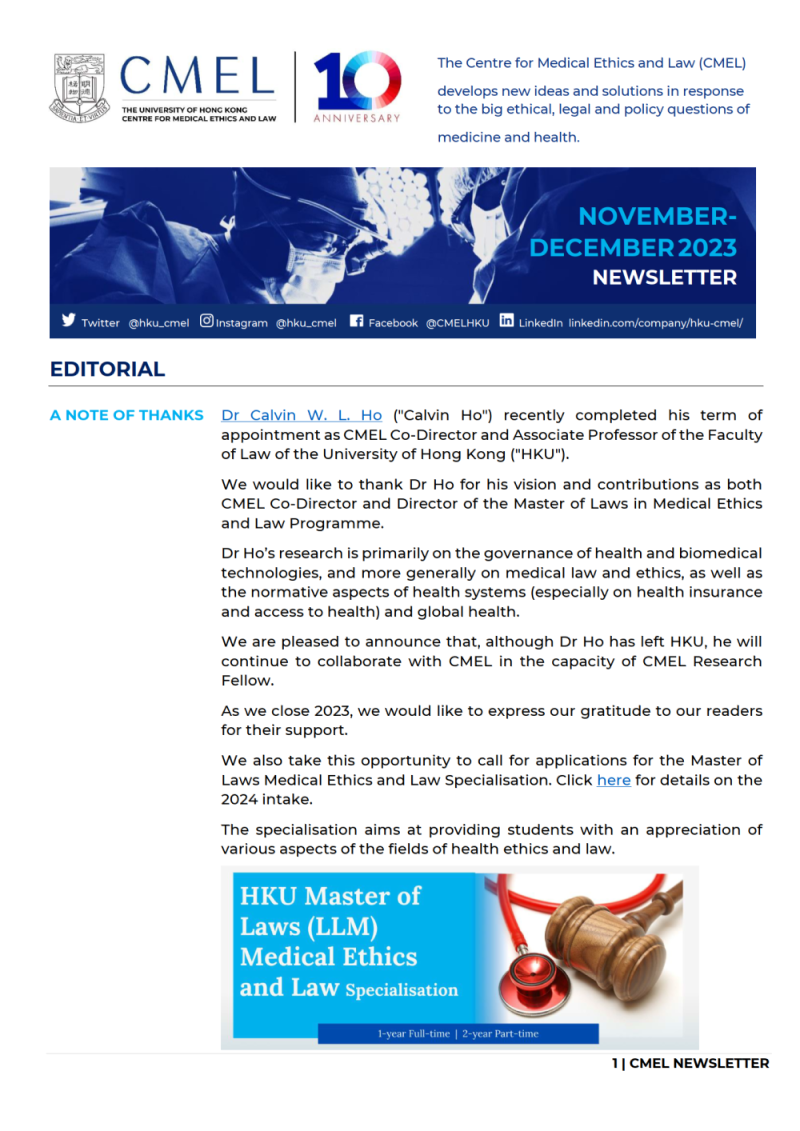 Nov-Dec 2023 newsletter cover