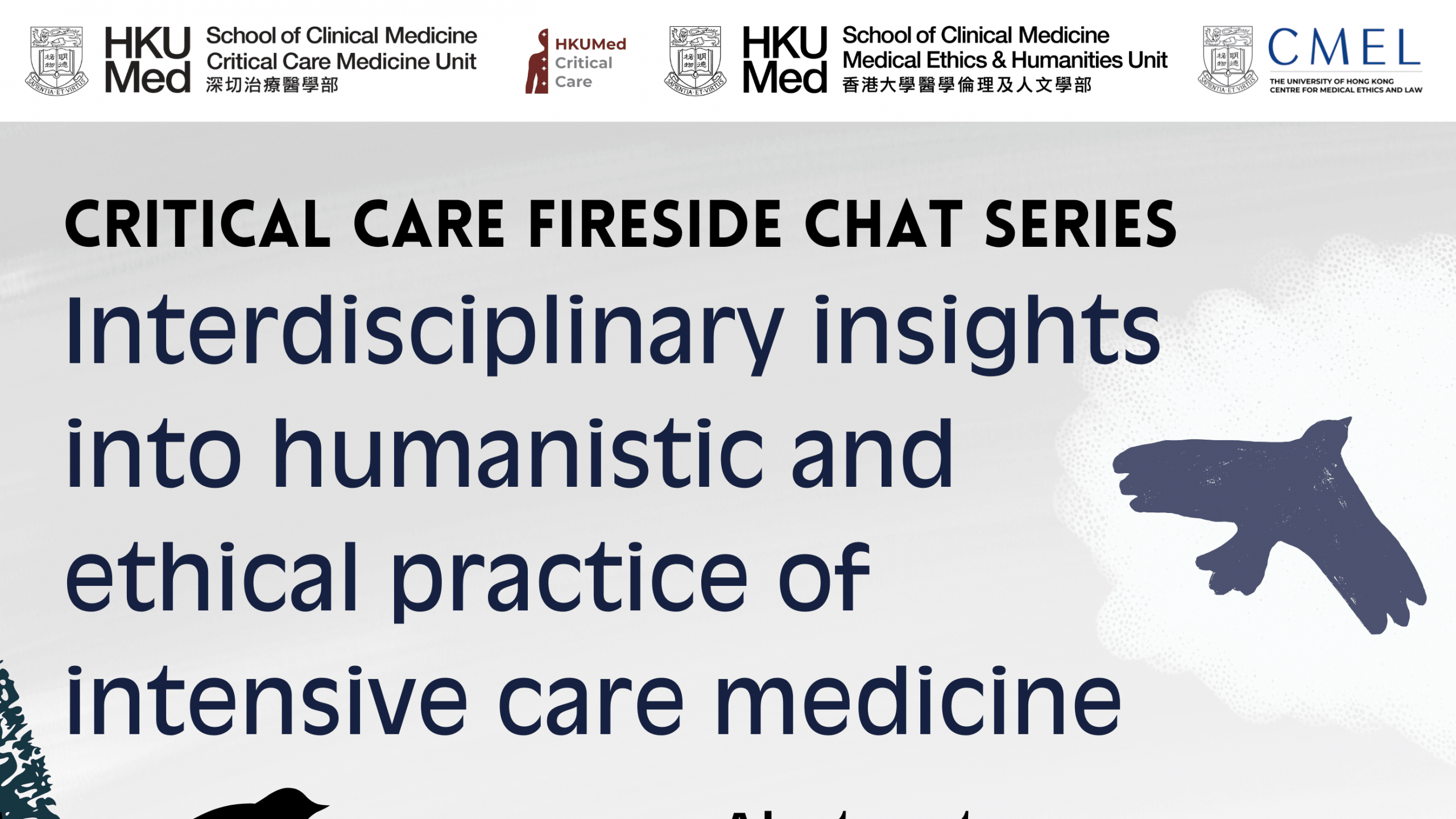 Banner of event titled "Interdisciplinary insights into humanistic and ethical practice of intensive care medicine"